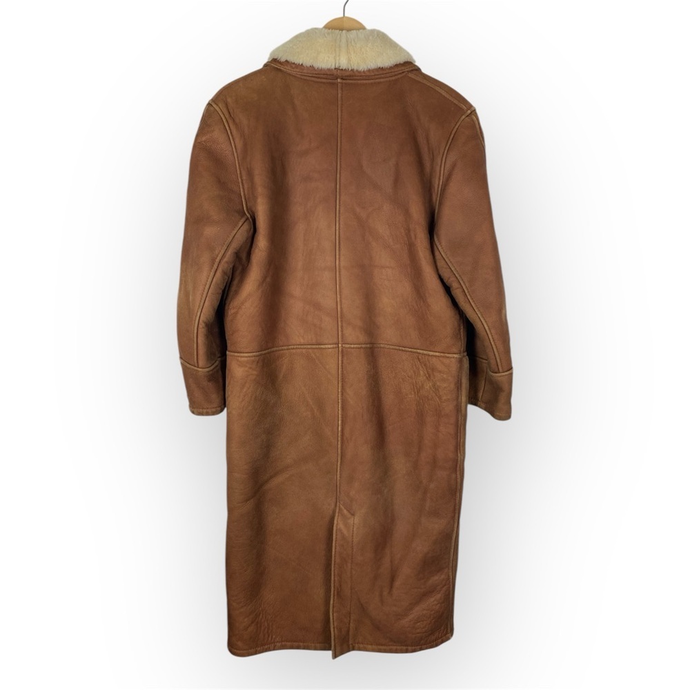 Vintage Ardney Authentic Shearling Lined Genuine Leather Double Breasted Coat - Picture 7 of 10